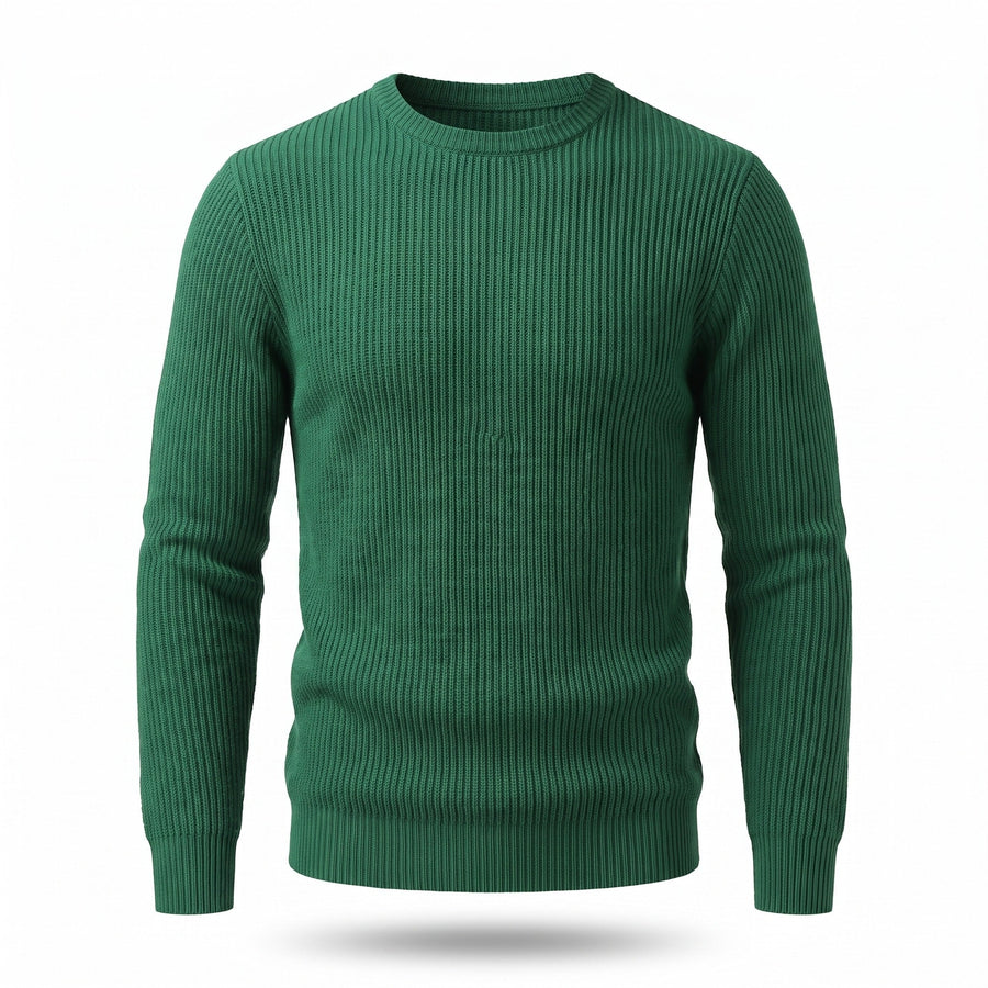 Ribbed Knit Top for Men, Long Sleeve Crew Neck - product view 7 | Buffalo Gears