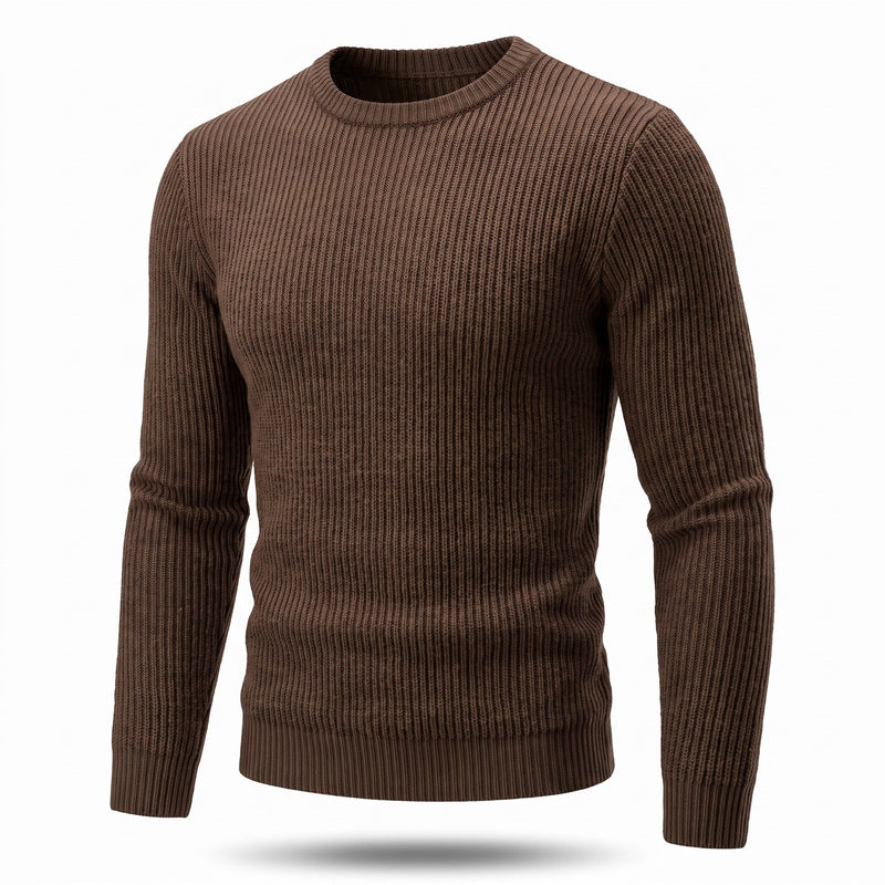 Ribbed Knit Top for Men, Long Sleeve Crew Neck - product view 8 | Buffalo Gears