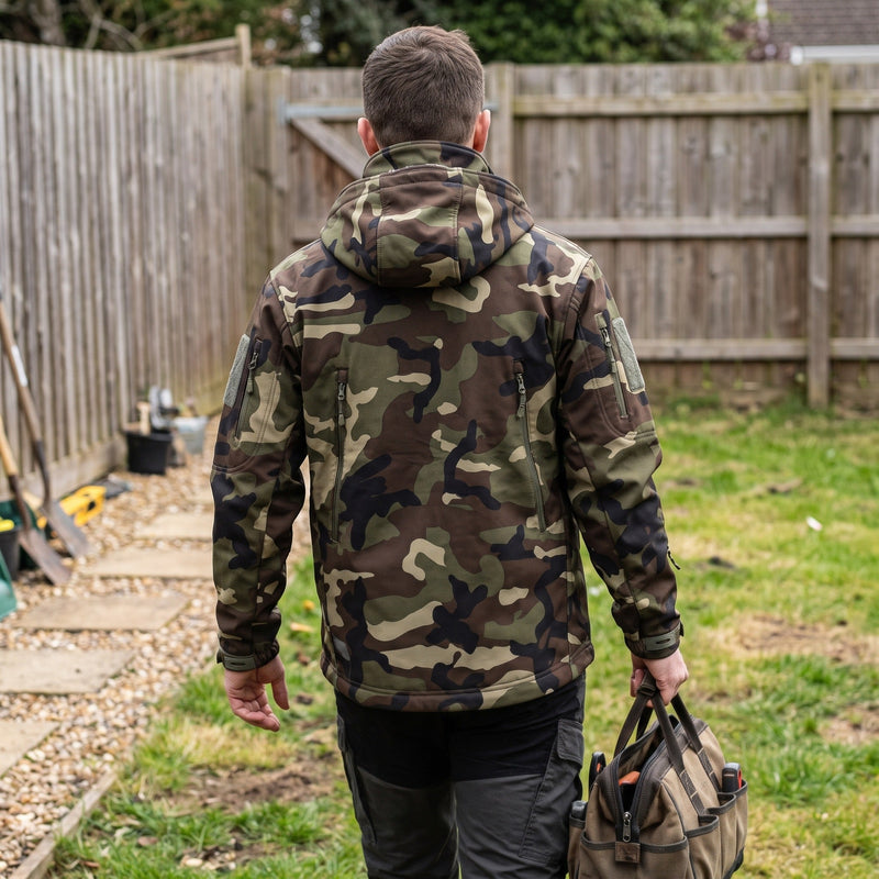 Ripstop Softshell Winter Jacket for Men, Fleece Lined - product view 4 | Buffalo Gears