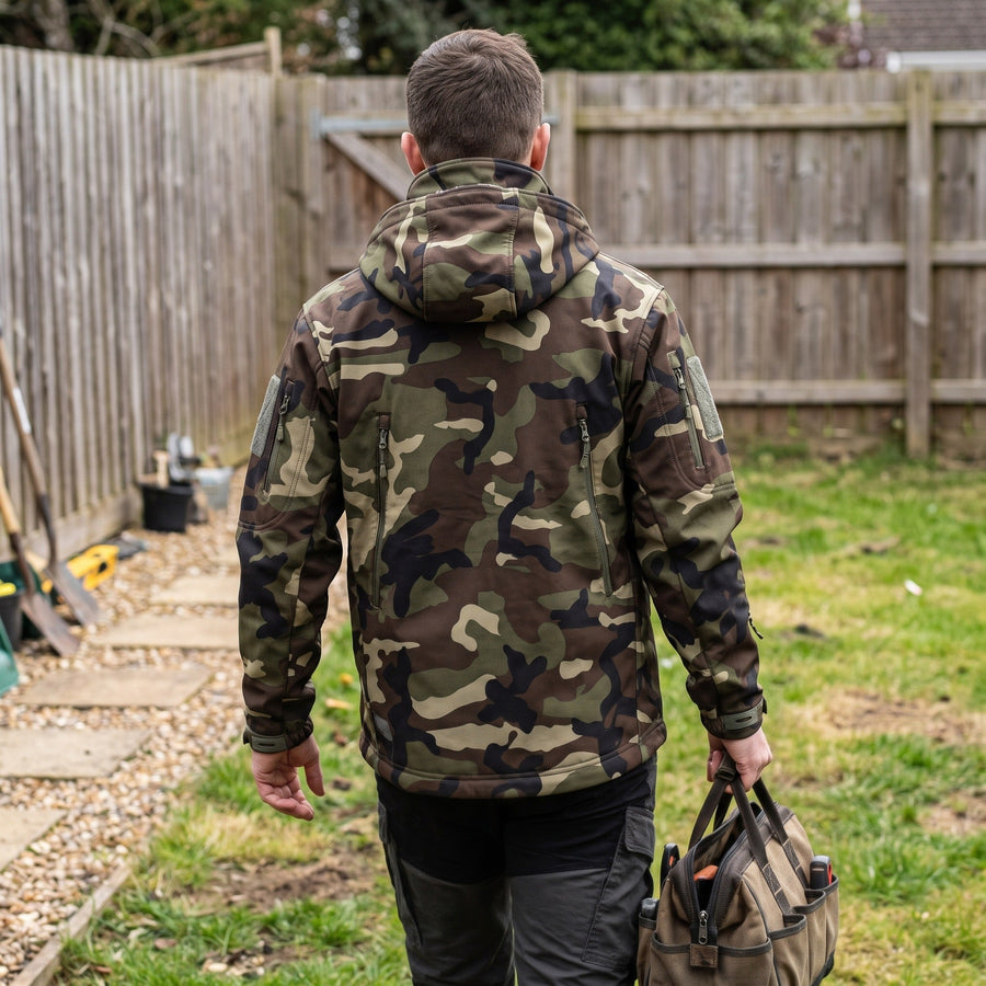 Ripstop Softshell Winter Jacket for Men, Fleece Lined - product view 4 | Buffalo Gears