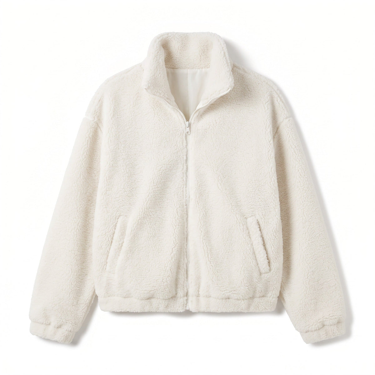 Sherpa Fleece Jacket for Women with High Funnel Collar - product view 1 | Buffalo Gears