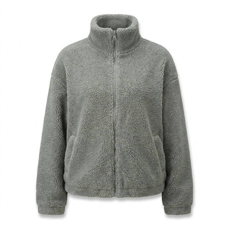 Sherpa Fleece Jacket for Women with High Funnel Collar - product view 8 | Buffalo Gears