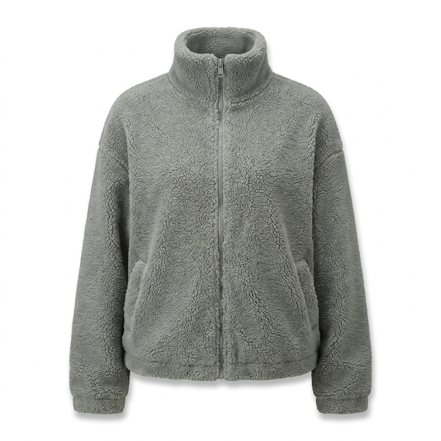 Sherpa Fleece Jacket for Women with High Funnel Collar - product view 8 | Buffalo Gears