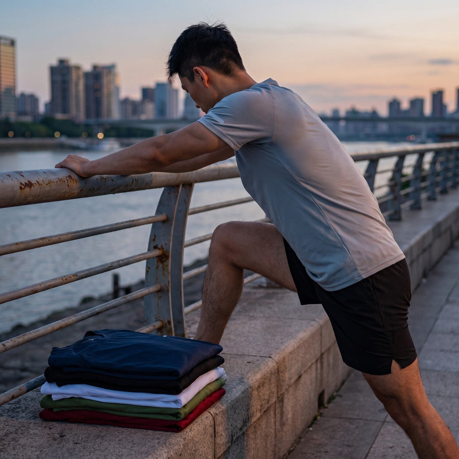 Six Pack Sport Tees with Reflective Print and Crew Neck - product view 5 | Buffalo Gears