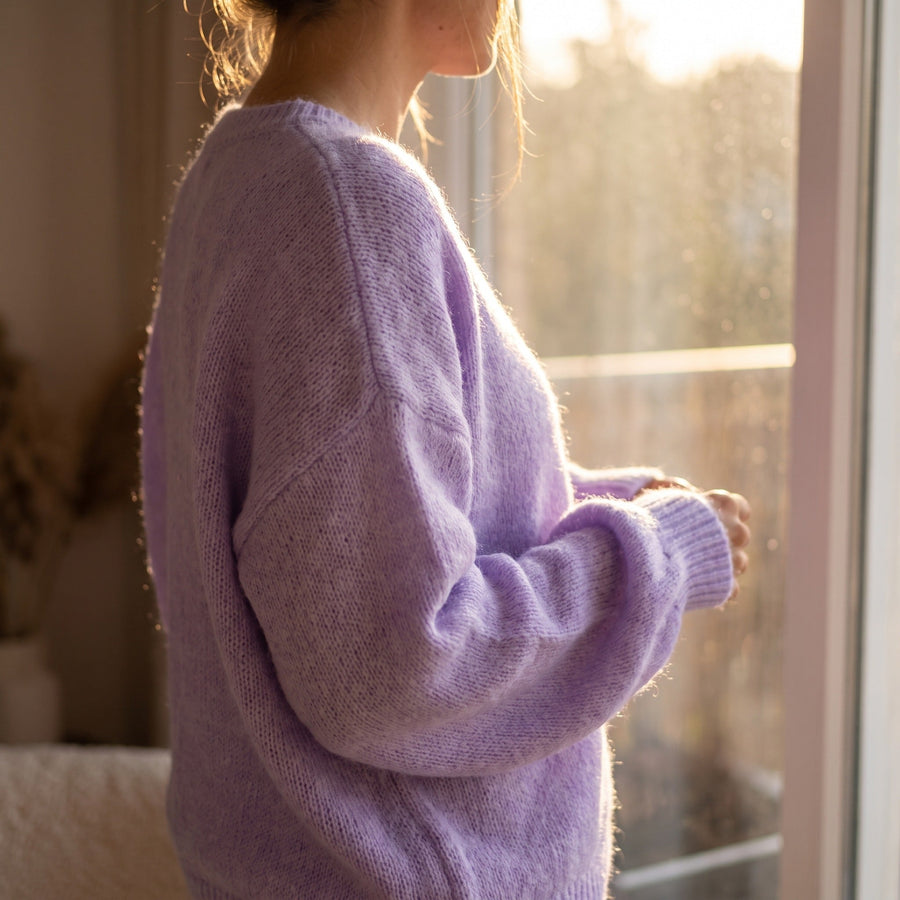 Soft Texture Jumper for Women, Collarless Relaxed Fit - product view 2 | Buffalo Gears