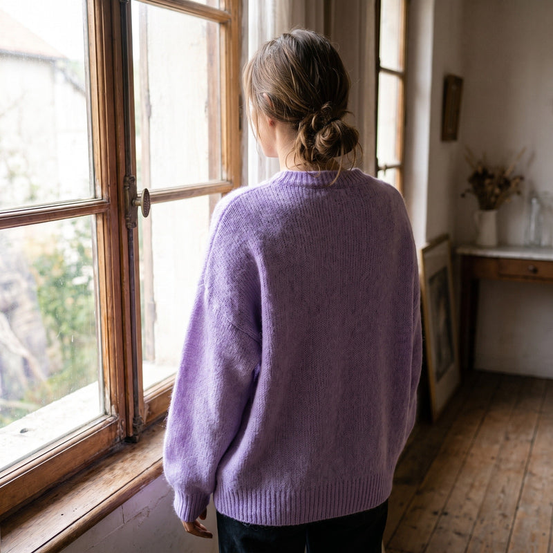 Soft Texture Jumper for Women, Collarless Relaxed Fit - product view 4 | Buffalo Gears