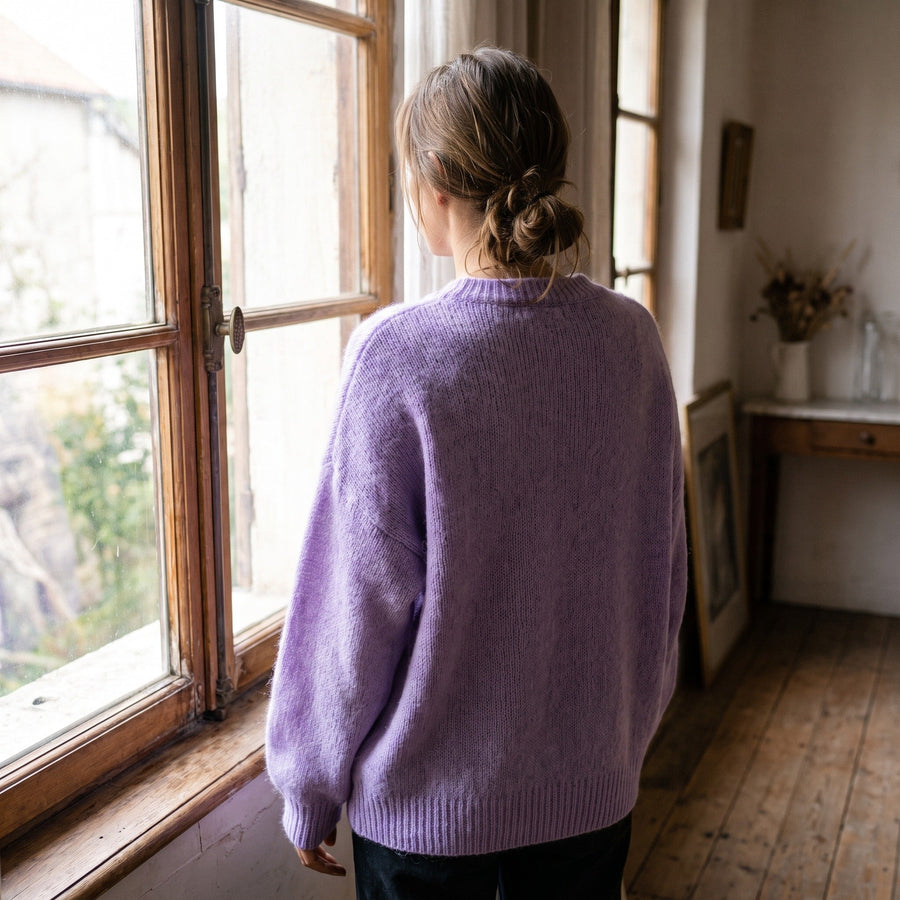 Soft Texture Jumper for Women, Collarless Relaxed Fit - product view 4 | Buffalo Gears