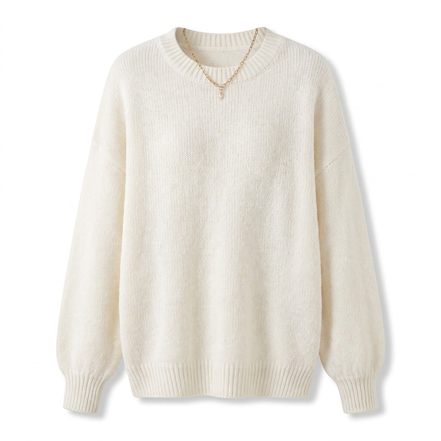 Soft Texture Jumper for Women, Collarless Relaxed Fit - product view 9 | Buffalo Gears