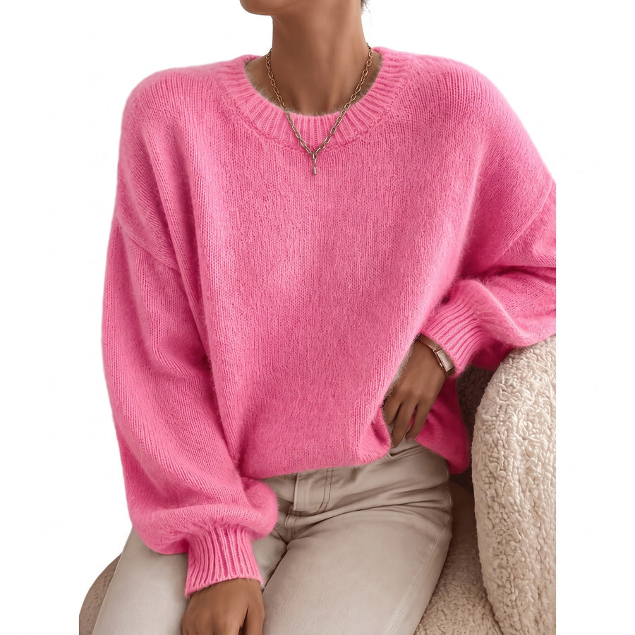 Soft Texture Jumper for Women, Collarless Relaxed Fit - product view 11 | Buffalo Gears