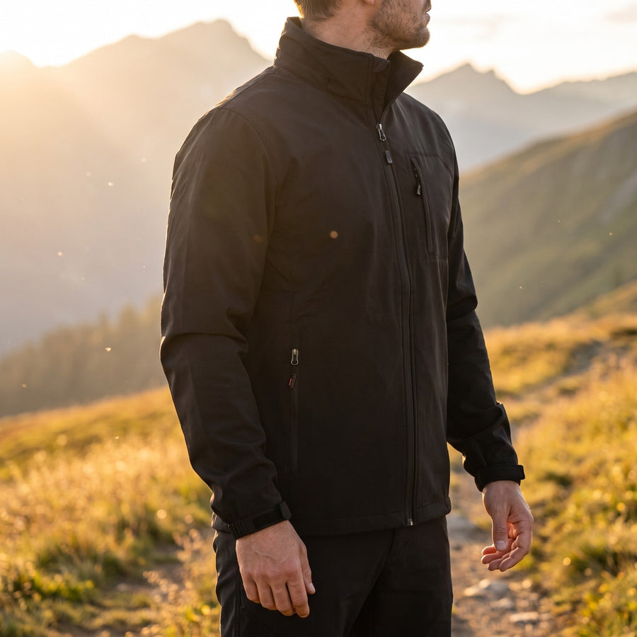 Softshell Jacket for Men with Detachable Hood - product view 2 | Buffalo Gears