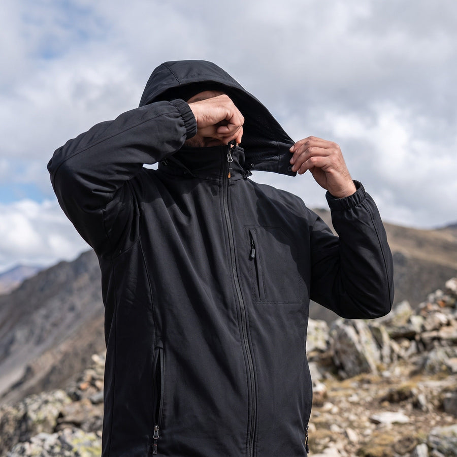 Softshell Jacket for Men with Detachable Hood - product view 4 | Buffalo Gears
