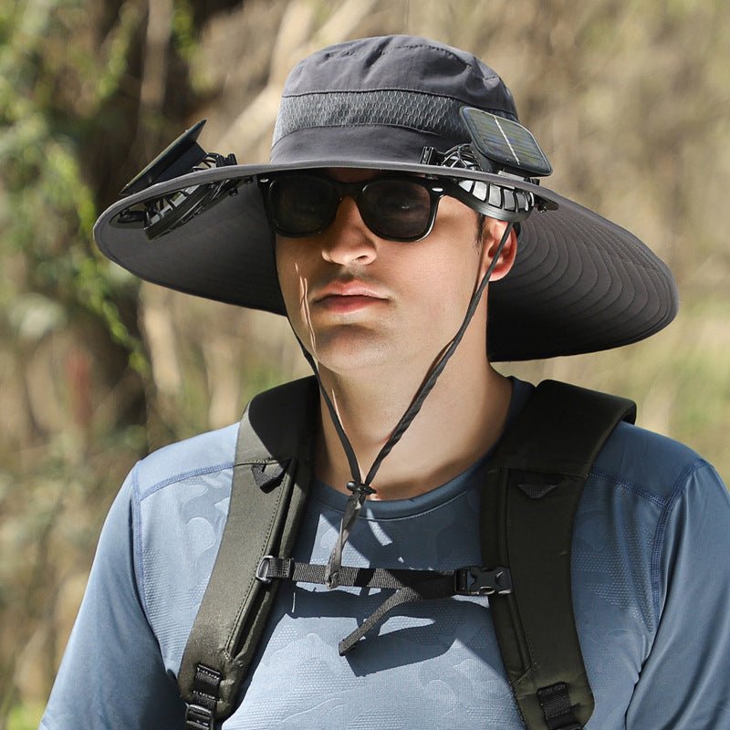 Solar Cooling Fan Sun Hat for Fishing and Garden Work - product view 4 | Buffalo Gears