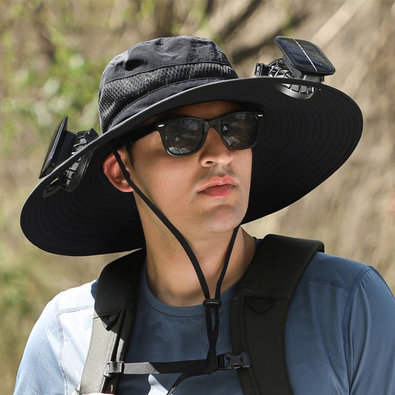 Solar Cooling Fan Sun Hat for Fishing and Garden Work - product view 6 | Buffalo Gears