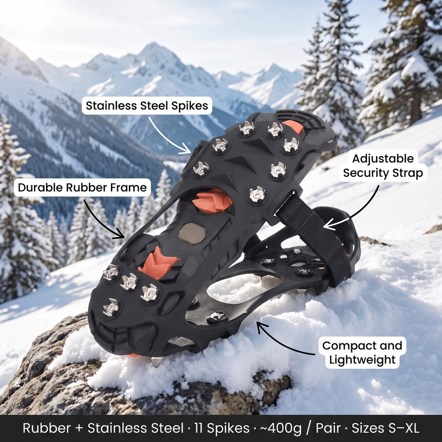 Stainless Steel Crampons for Winter Ice Traction - product view 2 | Buffalo Gears