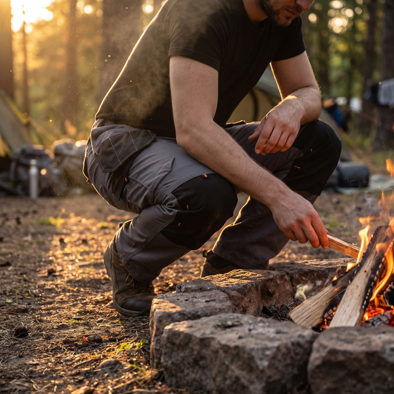 Stretch Cargo Trousers for Men in a Cotton Blend - product view 2 | Buffalo Gears