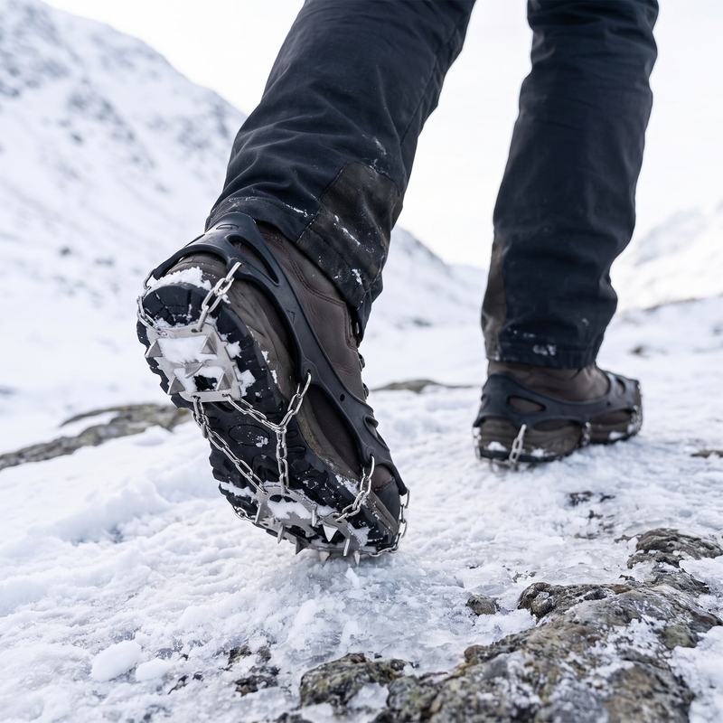 Stretch-Fit Snow Grips for Icy Paths and Winter Trails - product view 2 | Buffalo Gears