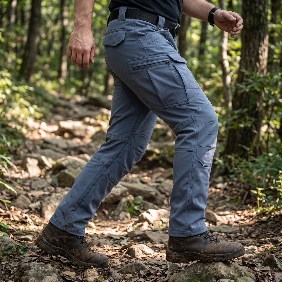 Stretch Ripstop Tactical Trousers with Water-Resistant Softshell - product view 2 | Buffalo Gears