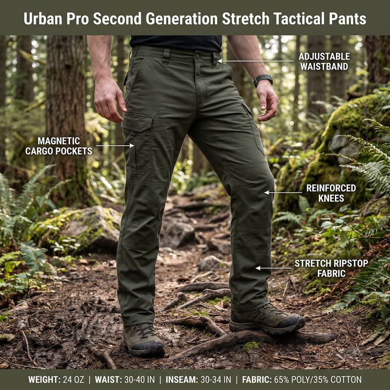 Stretch-Waist Ripstop Combat Trousers, 2nd Gen - product view 3 | Buffalo Gears