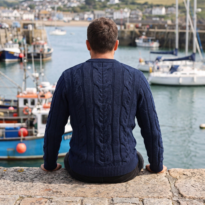 Striped Knit Jumper for Men with Ribbed Cuffs - product view 4 | Buffalo Gears