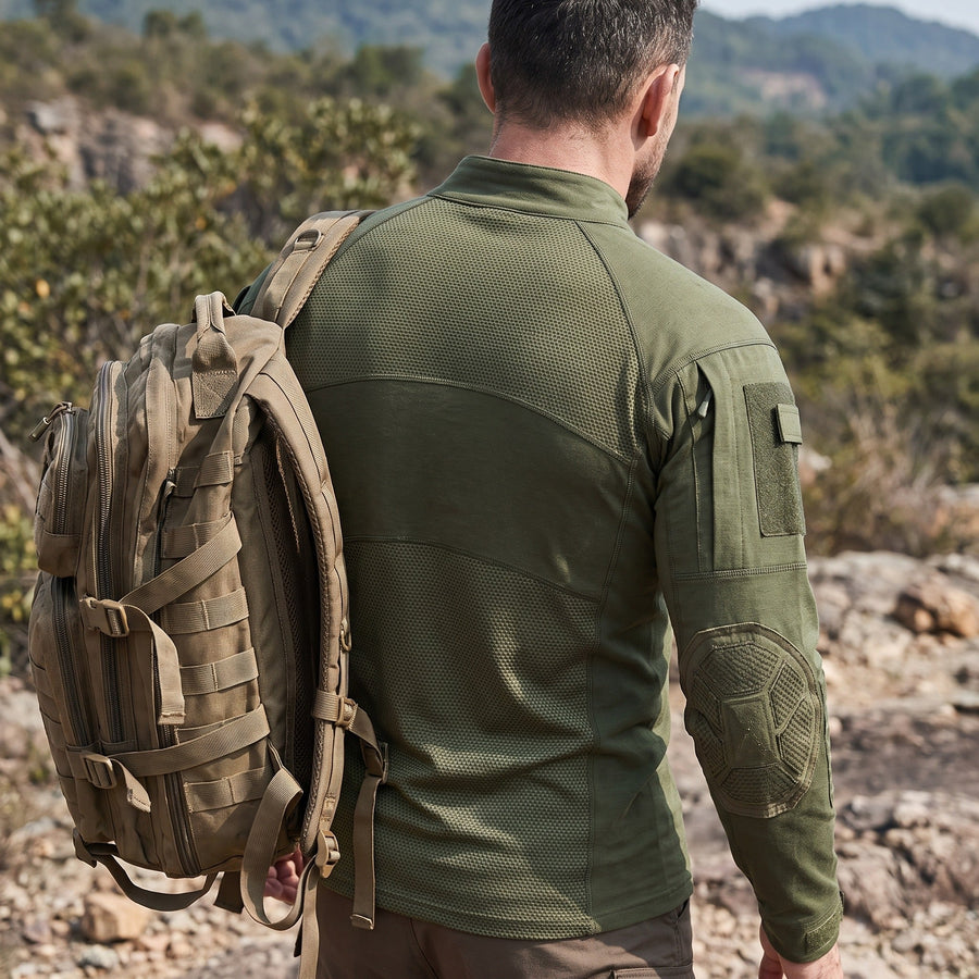 Tactical Combat Shirt for Men with Mesh Panels - product view 4 | Buffalo Gears