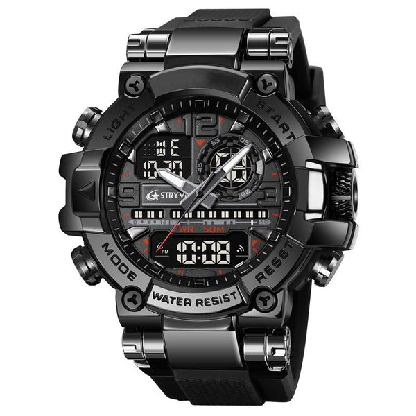 Tactical Digital Sports Watch with Moon and Tide Tracker