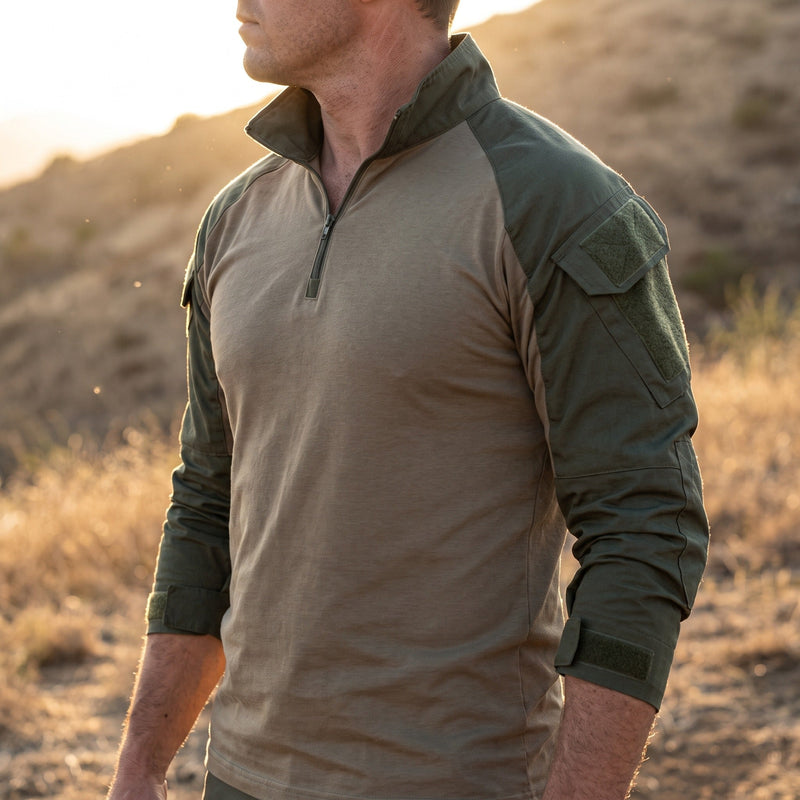 Tactical Long Sleeve Shirt for Men with Stand Collar - product view 2 | Buffalo Gears