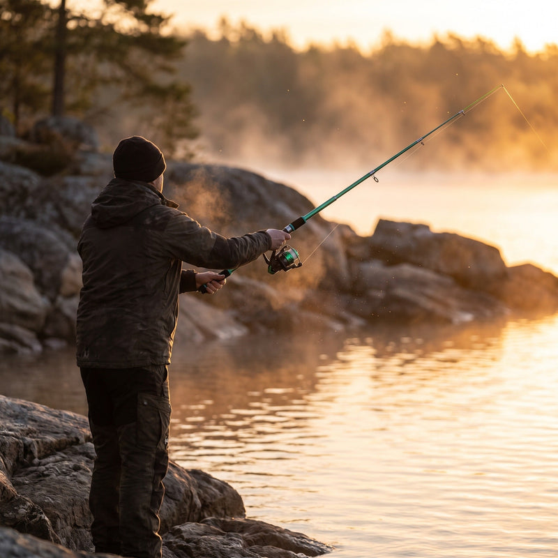Telescopic Rod and Spinning Reel Combo with Smooth Bearings - product view 3 | Buffalo Gears