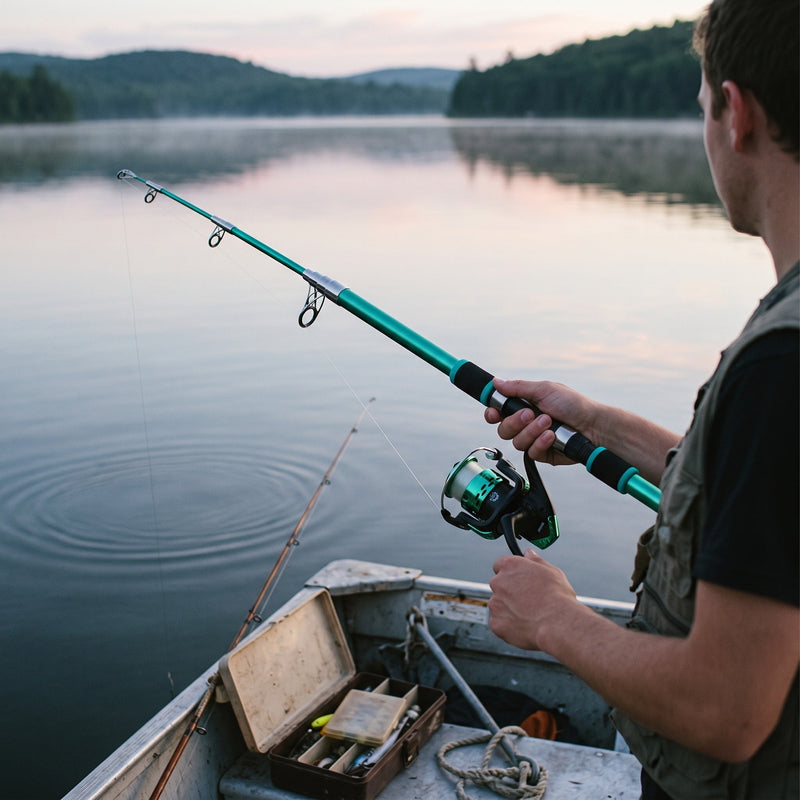 Telescopic Rod and Spinning Reel Combo with Smooth Bearings - product view 5 | Buffalo Gears