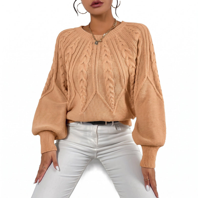 Textured Knit Jumper for Women with Lantern Sleeves - product view 5 | Buffalo Gears