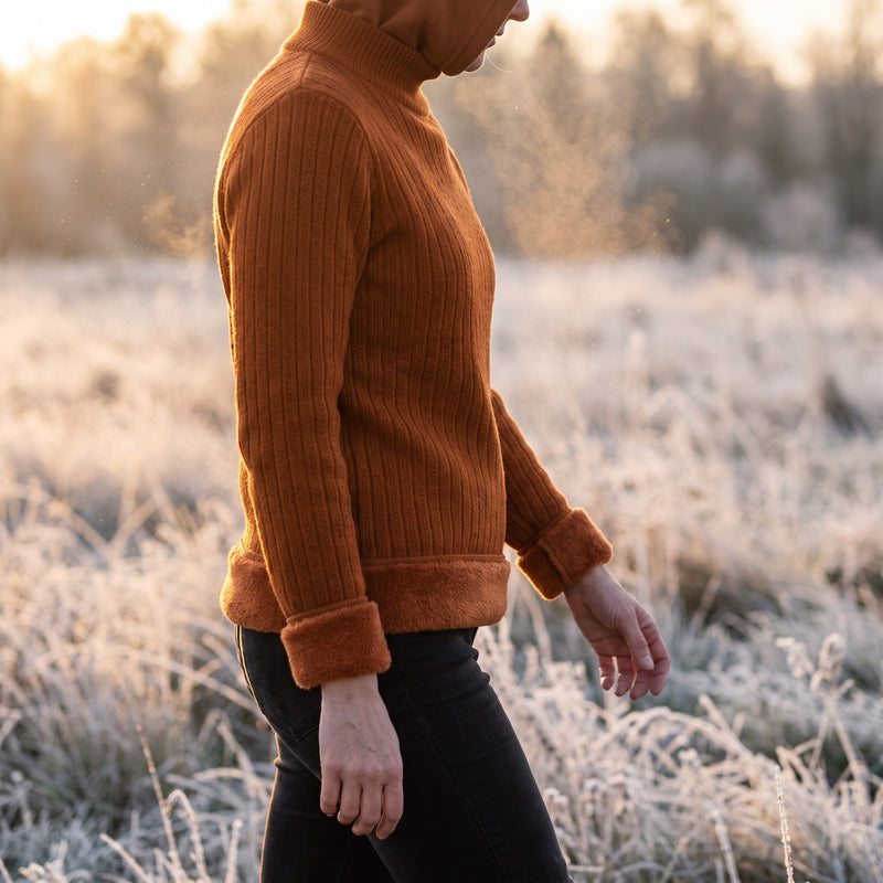 Thick Fleece Jumper for Women, Seamless Mock Neck - product view 2 | Buffalo Gears