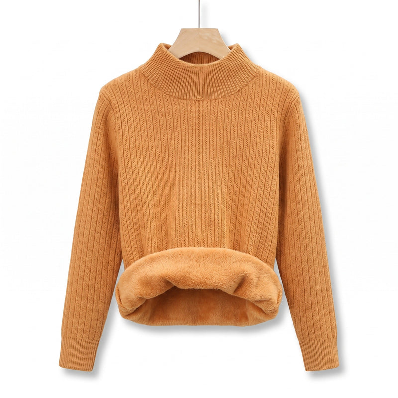 Thick Fleece Jumper for Women, Seamless Mock Neck - product view 6 | Buffalo Gears