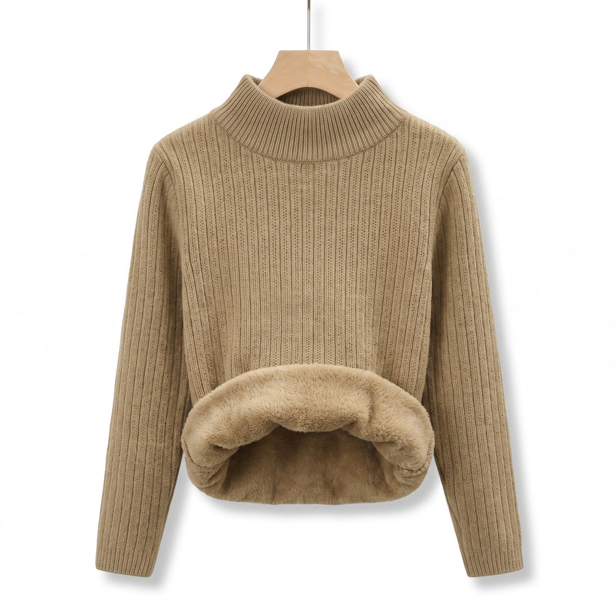 Thick Fleece Jumper for Women, Seamless Mock Neck - product view 7 | Buffalo Gears