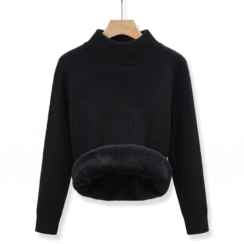 Thick Fleece Jumper for Women, Seamless Mock Neck - product view 9 | Buffalo Gears