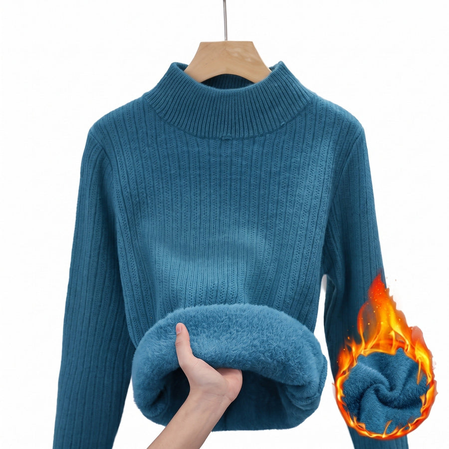 Thick Fleece Jumper for Women, Seamless Mock Neck - product view 11 | Buffalo Gears