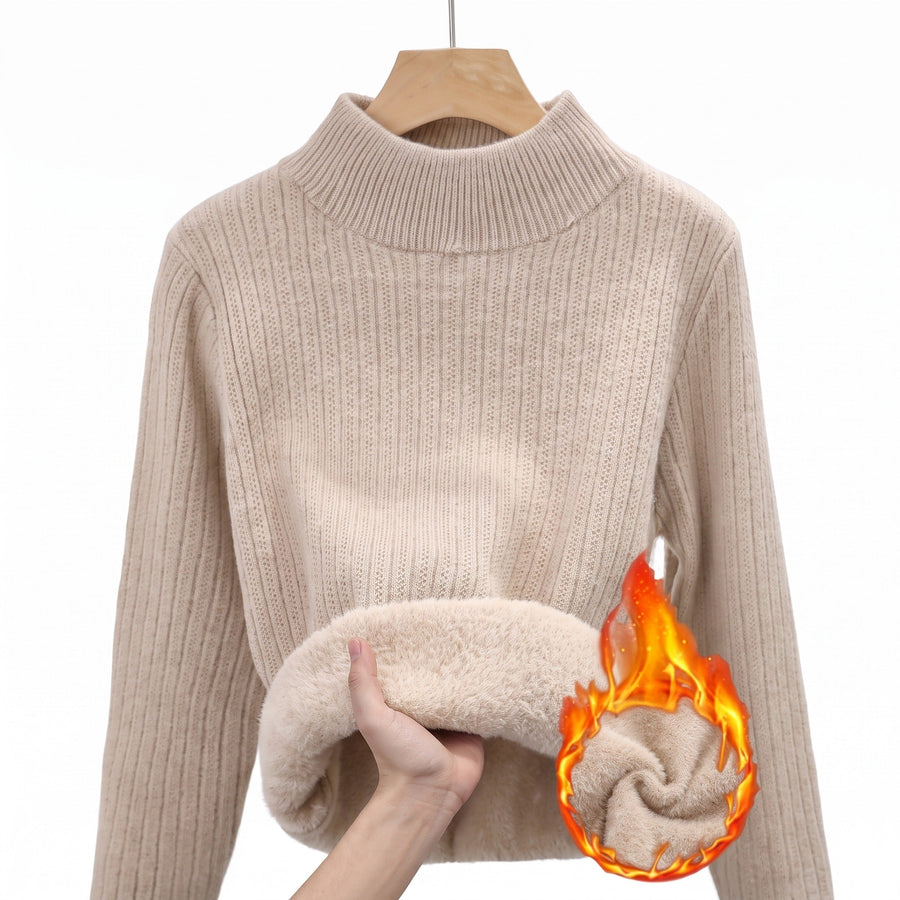 Thick Fleece Jumper for Women, Seamless Mock Neck - product view 14 | Buffalo Gears
