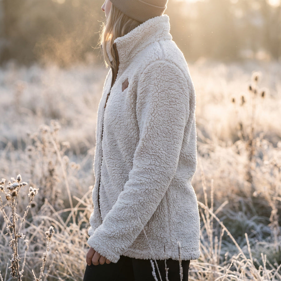 Thick Plush Fleece Jacket for Women, Small Stand Collar - product view 2 | Buffalo Gears