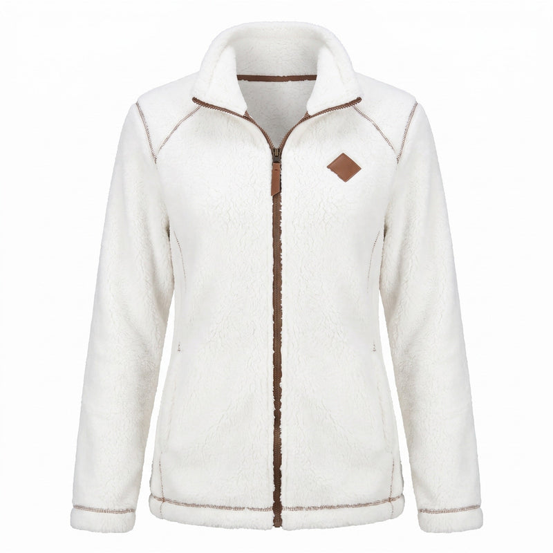 Thick Plush Fleece Jacket for Women, Small Stand Collar - product view 6 | Buffalo Gears