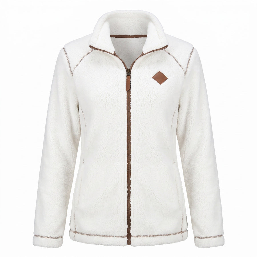 Thick Plush Fleece Jacket for Women, Small Stand Collar - product view 6 | Buffalo Gears