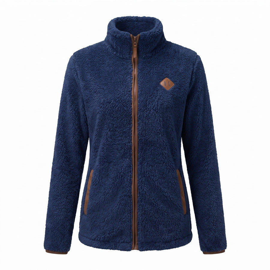 Thick Plush Fleece Jacket for Women, Small Stand Collar - product view 8 | Buffalo Gears