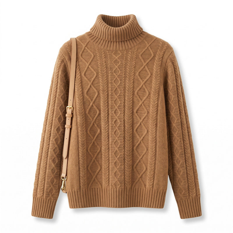 Thick Wool Jumper for Women with Twist Pattern - product view 5 | Buffalo Gears