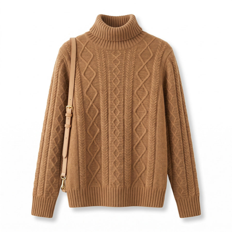 Thick Wool Jumper for Women with Twist Pattern - product view 5 | Buffalo Gears