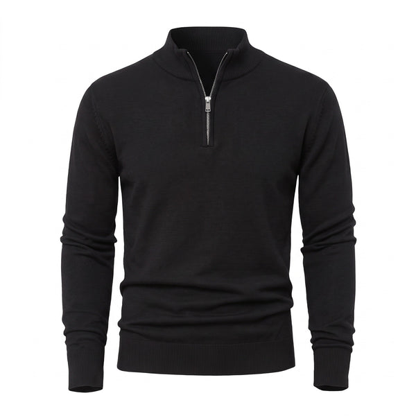 Thick Zip Jumper for Men with High Collar