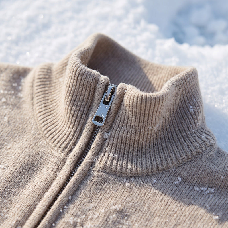 Thick Zip Jumper for Men with High Collar - product view 3 | Buffalo Gears