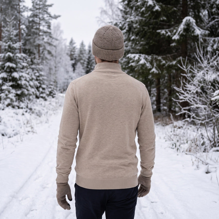Thick Zip Jumper for Men with High Collar - product view 4 | Buffalo Gears