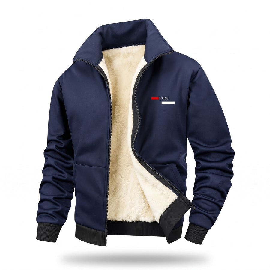 Thickened Fleece Jacket for Men with Chest Print - product view 5 | Buffalo Gears