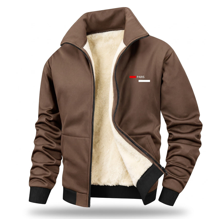 Thickened Fleece Jacket for Men with Chest Print - product view 7 | Buffalo Gears
