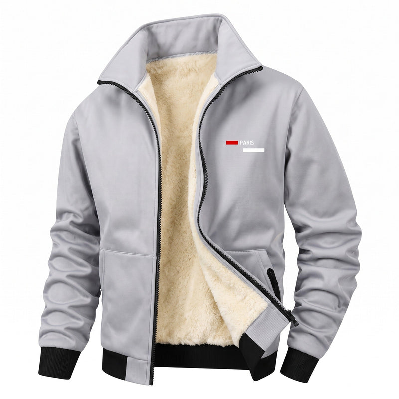 Thickened Fleece Jacket for Men with Chest Print - product view 8 | Buffalo Gears