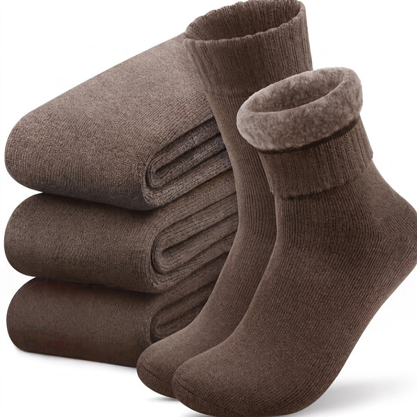 Three Pairs of Thermal Hiking Socks with Reinforced Toes