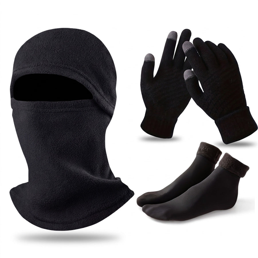 Three Piece Winter Set with Gloves, Socks and Balaclava - product view 1 | Buffalo Gears