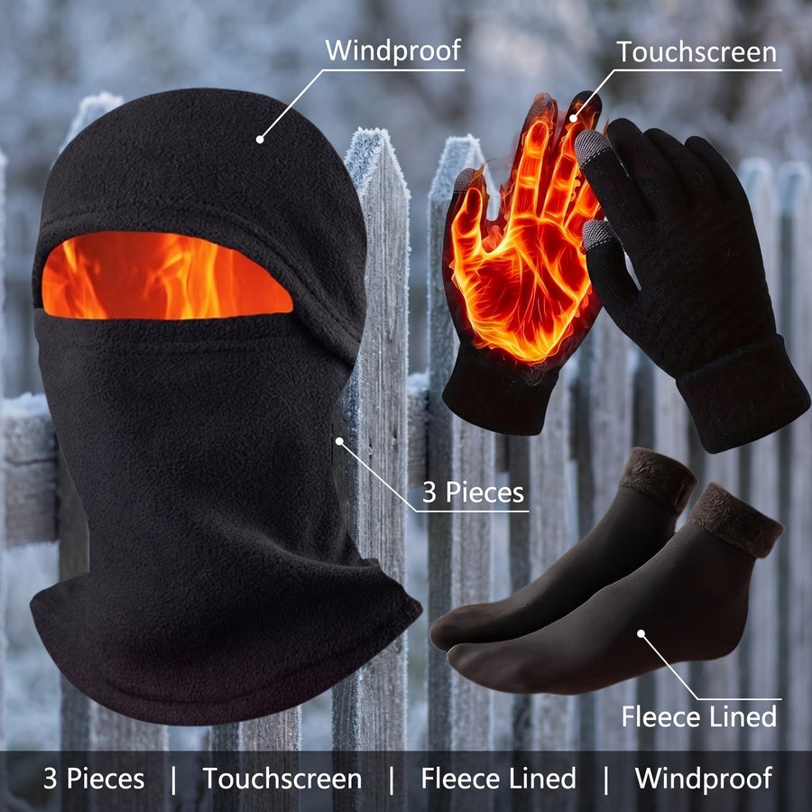 Three Piece Winter Set with Gloves, Socks and Balaclava - product view 2 | Buffalo Gears